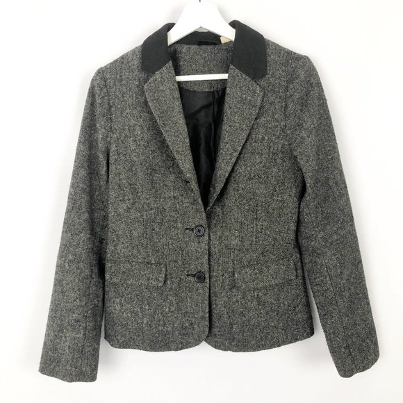 Urban Outfitters BDG Elbow Patch Wool Blend Preppy Oversized Blazer Jacket Coat
